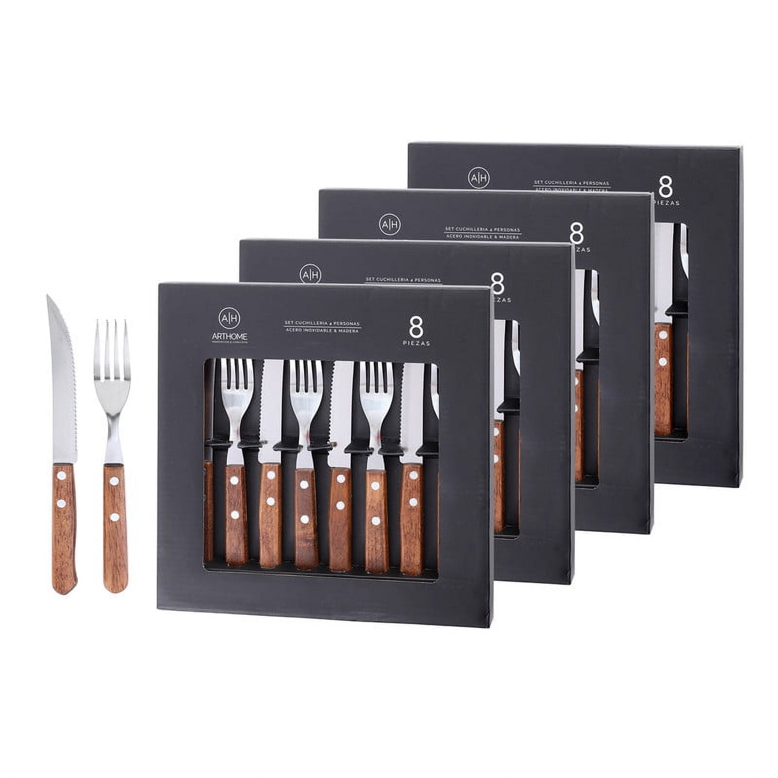 Set Parrilla 32 Piezas Cubiertos Acero Inoxidable Arthome Par69