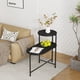 thumbnail image 2 of Round Coffee Table with Storage Tray 2 Tier Oval End Tables Wooden Small Side Table for Living Room (Black), 2 of 3