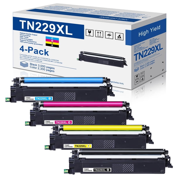 Cartucho de tóner para impresora láser MOLIMER TN229XL pack de 4 (Negro, Cian, Magenta y Amarillo)