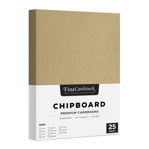 Láminas de cartón aglomerado Kraft marrón de 30 puntos, 3 x 5 pulgadas
