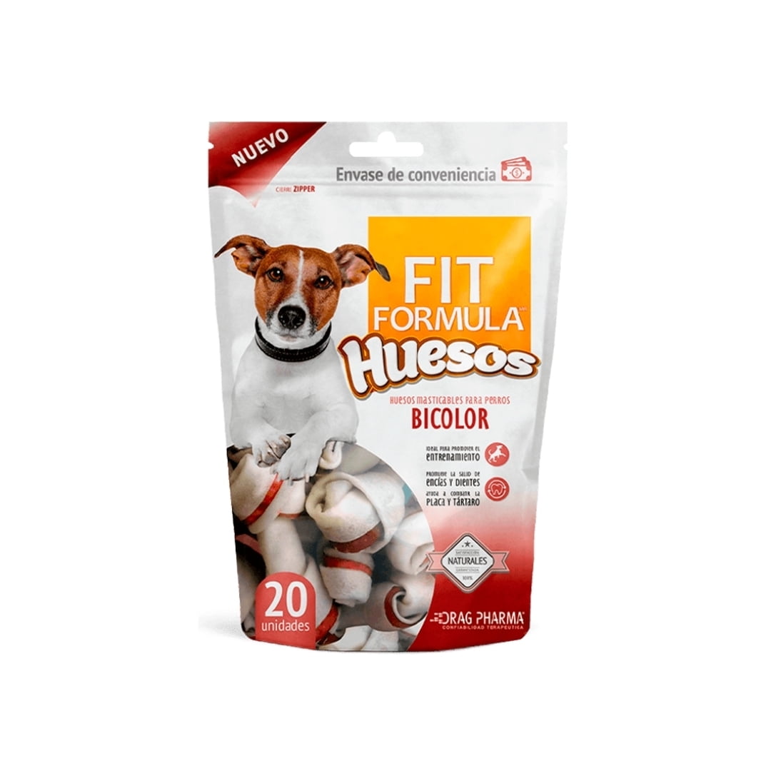 Fit Formula Snack Perros Huesos Bicolor 20 Un.