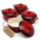 thumbnail image 1 of Juego de 4 mini cazuelas KooK de 350 ml en rojo carmesí, 1 of 8
