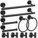 thumbnail image 1 of Juego de accesorios de baño RUBY.Q con 16 toalleros negros, 10 unidades, 1 of 7
