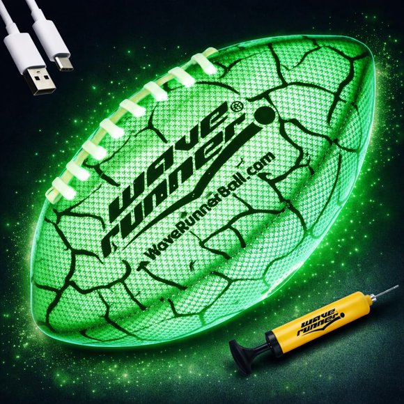 Balón de fútbol americano Wave Runner LED recargable e impermeable