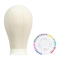 Magideal - Cabezal De Bloque De Lona Con 40 Alfileres De Escritorio Múltiples Múltiples Maniquí De Maniquí Pantallas De Pelucas Para Bufandas De Bufandas Capas Cabeza 58 Cm