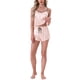 thumbnail image 2 of INSPIRE CHIC Conjunto de Pijamas de Satén para Mujer Ropa de Dormir Camisetas con Pantalones Cortos Ropa de Casa L Rayas Rosadas, 2 of 6