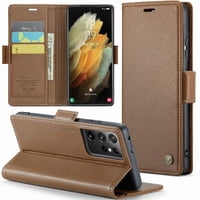 Caseme Tipo Cartera Samsung Galaxy S21 Ultra Con Cierre Magnético, Rfid, Tarjetero, Soporte, Carga Inalámbrica