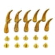 thumbnail image 3 of 10 juegos de cono curvo Screwback Studs remaches para cuero DIY Praft Punk Gold, 3 of 5
