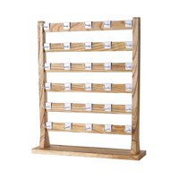 Magideal - Soporte Para Presentación De Joyería De Madera Con Ganchos, Exhibición De Pendientes, Exhibición De Pulseras, Soporte De Exhibición De Pendientes Para 6 Niveles