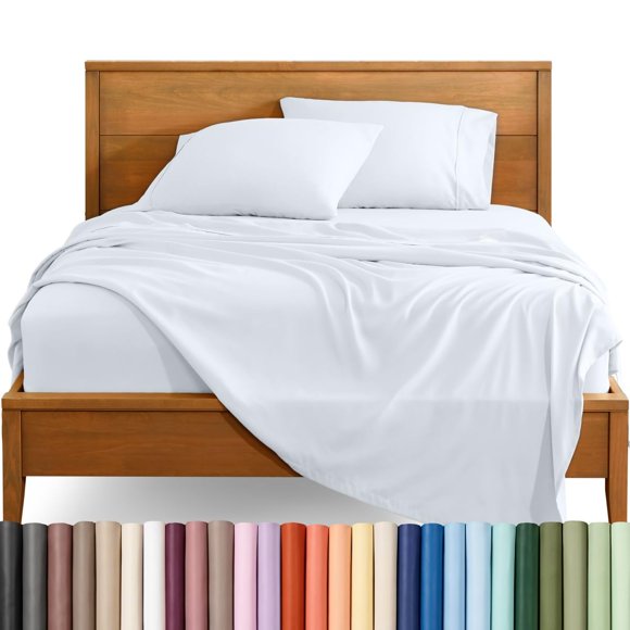 Juego de sábanas Bare Home King 1800 Microfibra blanco 4 piezas