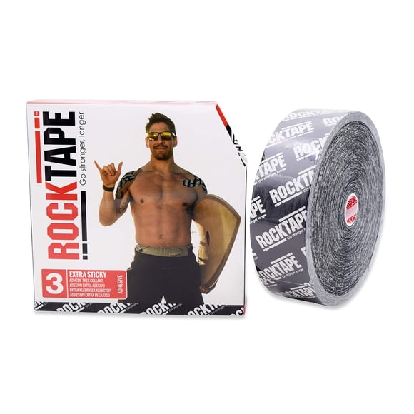 Cinta de kinesiología RockTape H2O con logotipo negro de 5 cm x 5 m