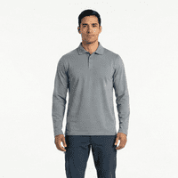 T-World - Polera Polo Dryfresh Hombre Manga Larga Secado Rápido Gris