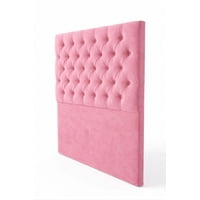 Home V Ele - Respaldo 1 Plaza Rosado Capitone Premium Felpa 5 Lineas De Botones