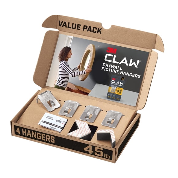 Colgador de fotos para paneles de yeso 3M CLAW (TM), 20 kg, con marcadores de puntos, 4 unidades