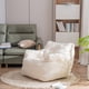 thumbnail image 1 of 010-Soft Teddy Fabric Tufted Foam Bean Bag Chair With Teddy Fabric Ivory White, 1 of 3