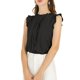 thumbnail image 2 of INSPIRE CHIC Blusas de Trabajo sin Mangas para Mujer, Tops Elegantes con Volantes y Pliegues, Negro XS, 2 of 7