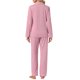 thumbnail image 3 of INSPIRE CHIC Conjunto de Pijamas para Mujer de Manga Larga con Botones, Cuello con Muesca, Ropa de Estar y Pantalones con Cordón y Bolsillos, Talla Mediana, Rosa, 3 of 6