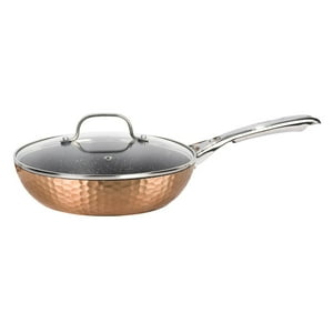 Sartén Antiadherente Tapa 28Cm Copper Simplit Dorado