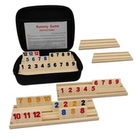 Set De Juego Rummy Cube Uvcany Para 6 Jugadores Con Estantes De Madera Y Funda