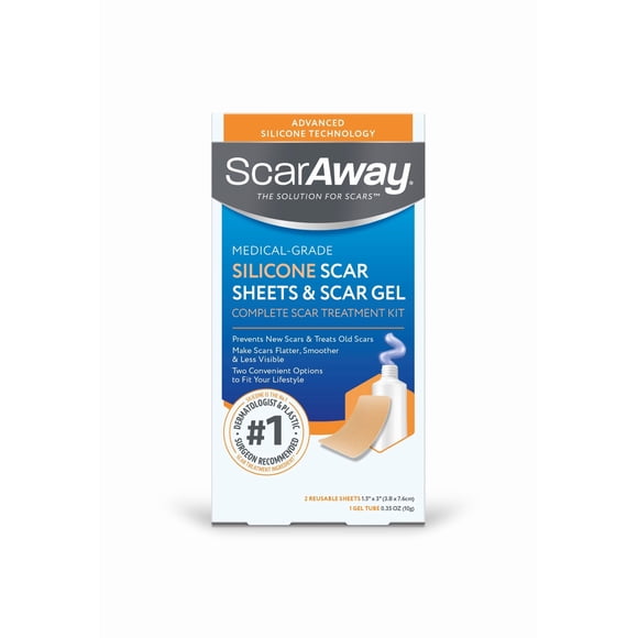 Kit de tratamiento de cicatrices ScarAway Complete con láminas de silicona y gel
