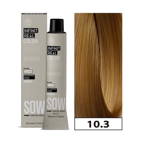 Sow - Tintura Permanente Bajo Amoniaco 10.3 Rubio Platino Dorado100Ml + Oxidante