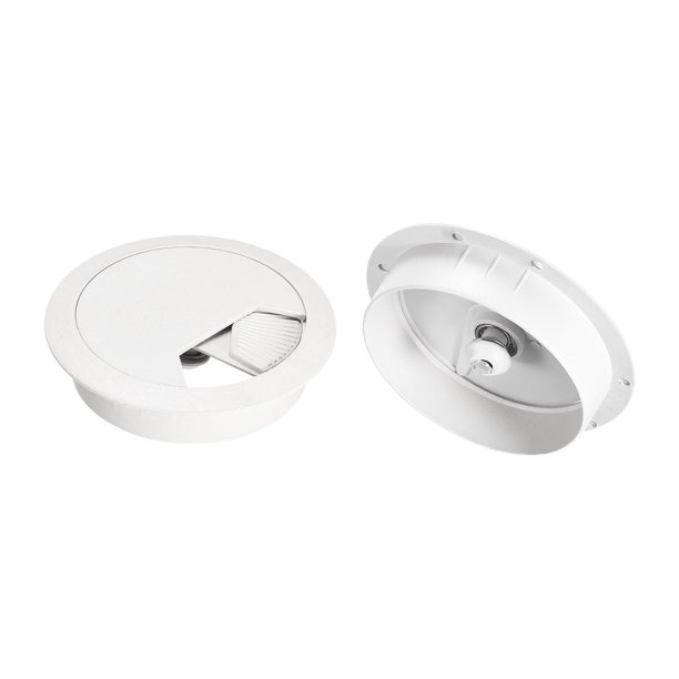 Uxcell 2Pack Cubierta de Agujero de Cable de 3 Pulgadas ABS Oficina Escritorio Cable Alambre Pasacables, Blanco