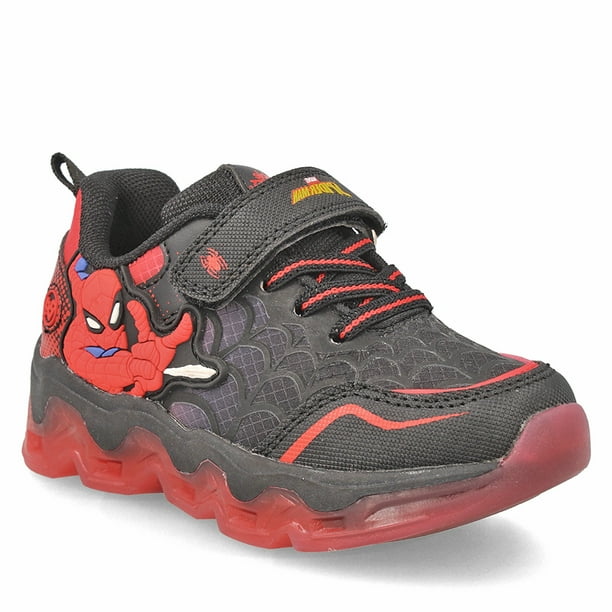 Zapatilla Niño Luces Spiderman Marvel Negro