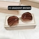 thumbnail image 1 of Fashion Sunglasses Women Metal Female UV400 Vintage Ladies Stylish Design Oversized Square Sunglasses For Women, 1 of 5