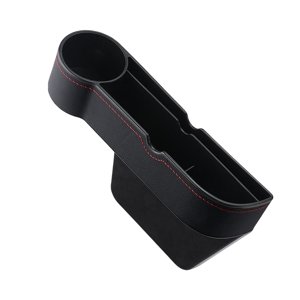 Ioensy - Organizador Para Espacio De Asiento De Coche Con Portavasos Apto Para Tarjetas, Carteras, Gafas De Sol, Conductor Negro