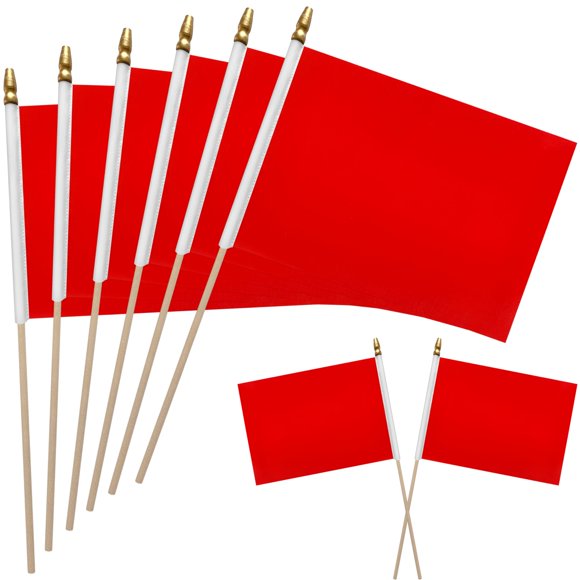 Banderas WEITBF 12 pzas 20 x 30 cm rojo liso para sublimación