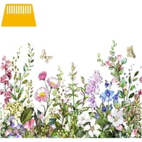 Xinqihang - Película Electrostática Para Ventanas Con Impresión Floal, Vinilo Adhesivo, Pegatinas Decorativas 3D Para Vidrio, Película Para Vitrales, Pegatina Transparente Para Vidrio (1 Unidad)