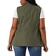 thumbnail image 5 of Agnes Orinda Chaquetas de Chaleco sin Mangas con Anorak de Talla Grande para Mujer con Cremallera, Botón y Cintura con Cordón 3X Verde Militar, 5 of 9