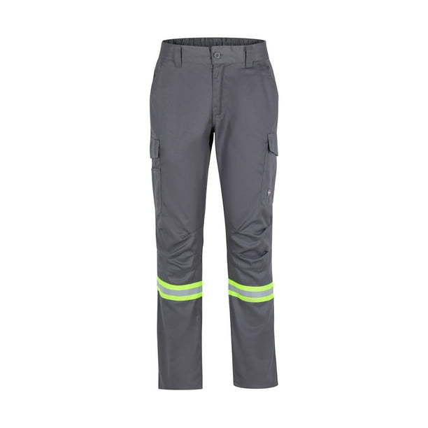 PANTALON GABARDINA DUAL HI VIS CON CINTA DIA Y NOCHE Gris