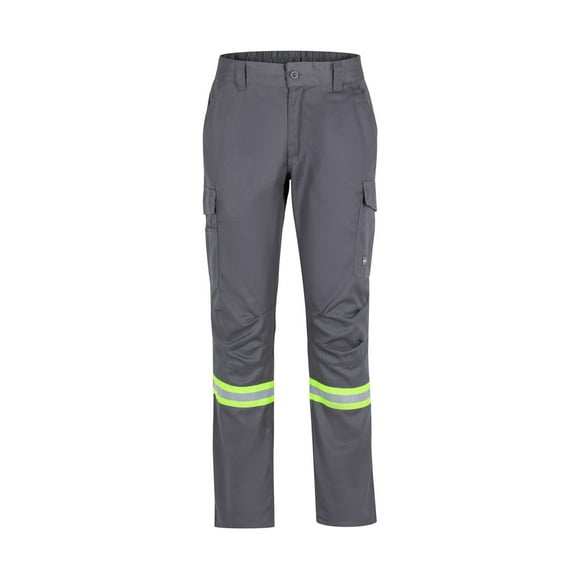 PANTALON GABARDINA DUAL HI VIS CON CINTA DIA Y NOCHE Gris