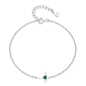 Pulsera Heshpaws S925 Sterling Silver Cross Ajustable Plata