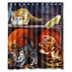 thumbnail image 1 of Cortina de ducha con diseño de gatos y ganchos (48 x 72 pulgadas), 1 of 3