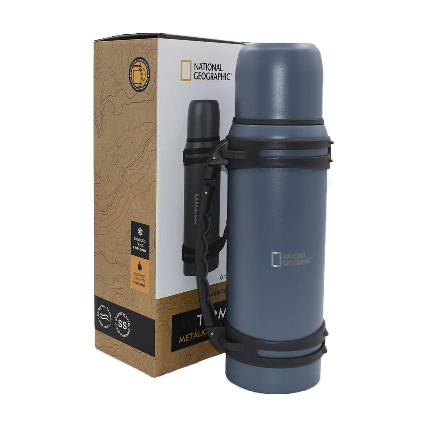 Termo Metálico Gris 1500ml National Geographic