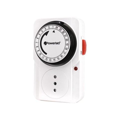 Timer Analogo 2000W Temporizador 24 Horas Blanco Powerlab