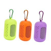 Magideal - Toallas Refrescantes Para Entrenar, Portátiles, Para Gimnasio, Para Deportes, Senderismo Y Mochilerismo. Incluye 3 Toallas Refrescantes Con Estuche. Naranja Verde Violeta