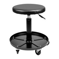 Magideal - Taburete Mecánico, Taburete De Taller Negro Con Ruedas Giratorias De 360 Grados, Asiento Neumático De Taller, Taburete De Garaje Para Garaje Automot