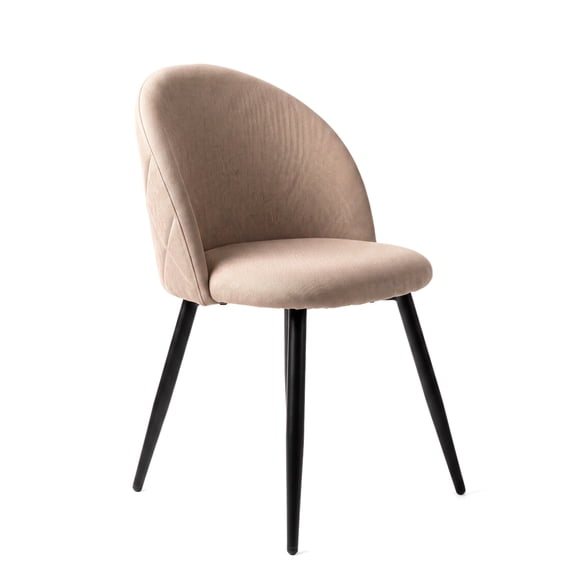 Silla de Comedor Tapizada Acolchada Metal Moderna Sora Beige