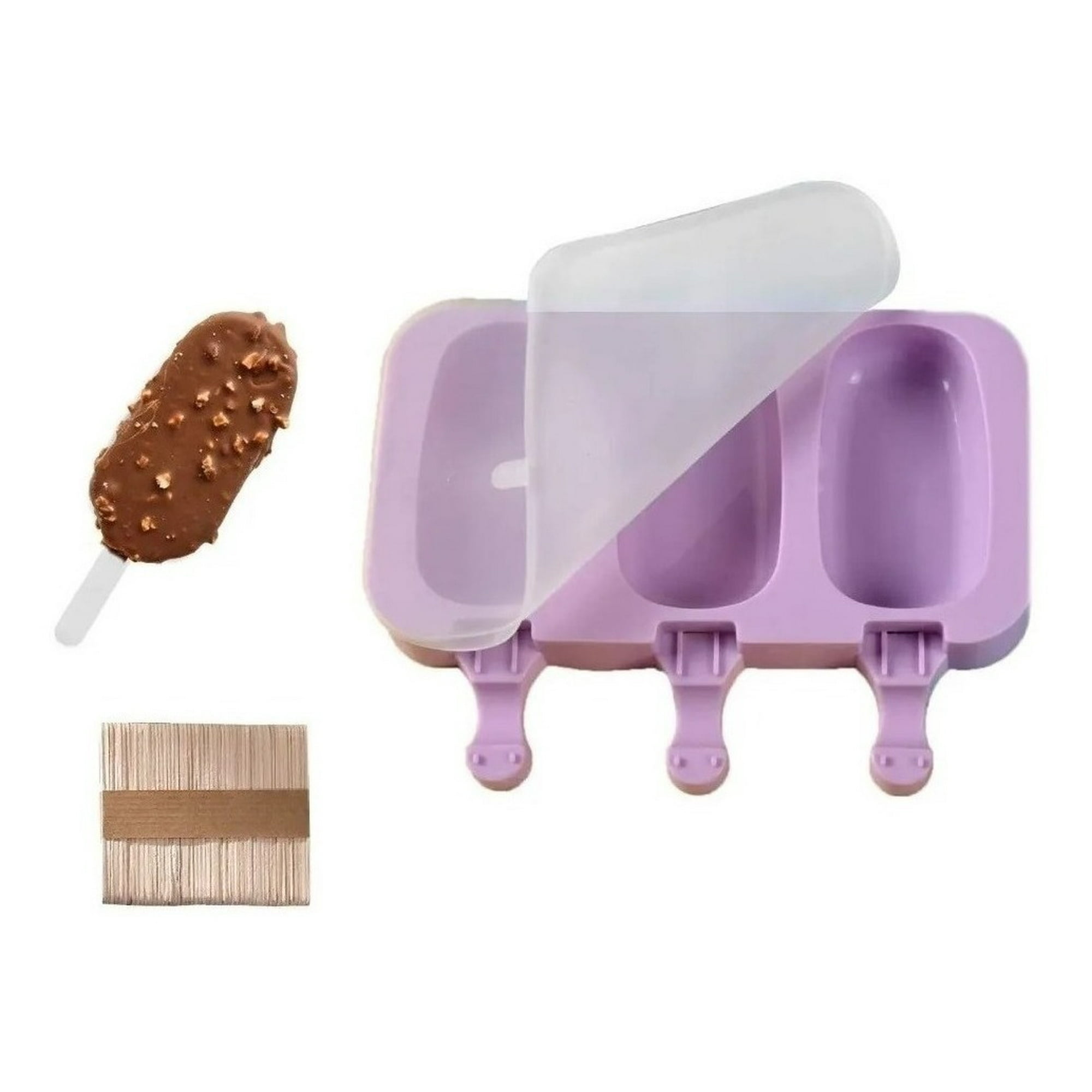 Genérico - Moldes De Silicona Para Helados Molde Paletas Helado Cn Tapa