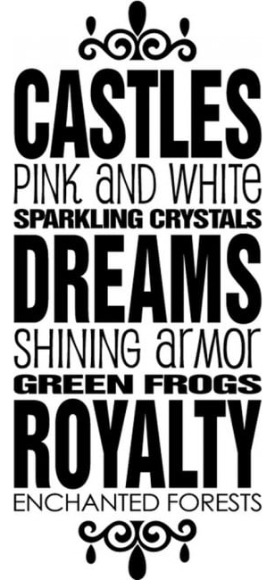 Rienda Libre Graphics - Decomural Castles Pink And White Princess Ws-17039