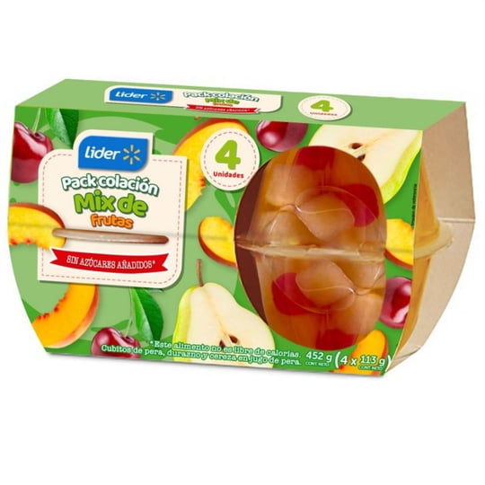 Pack Colación Mix De Fruta 1 Un Lider