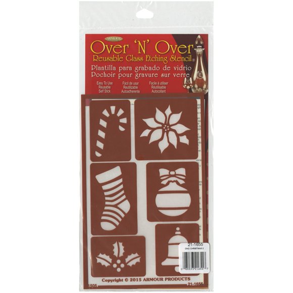 Plantillas para Grabado en Vidrio Armour Etch 13x20 cm Navidad