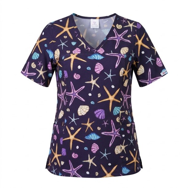 Delantal Mujer Ripholia 2538 tela elasticada estampada mar