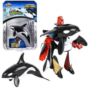 Rhode Island Novelty - Figura De Acción Toy Transforming Orca Whale To Robot, 10 Cm