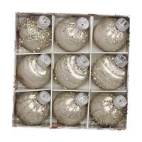 Magideal - Paquete De 9 Adornos Navideños Para Decoración Del Hogar Con Caja De Almacenamiento, Adornos Colgantes Para De Navidad, Para Vacaciones, Granja, Beige