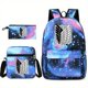 thumbnail image 1 of 3pcs Backpack Crossbody Bag And Pen Bag Set, Fashionable Print Backpack, Large Capacity Travel Bag, Students School Bag, Men And Women Lightweight Bag, 1 of 5
