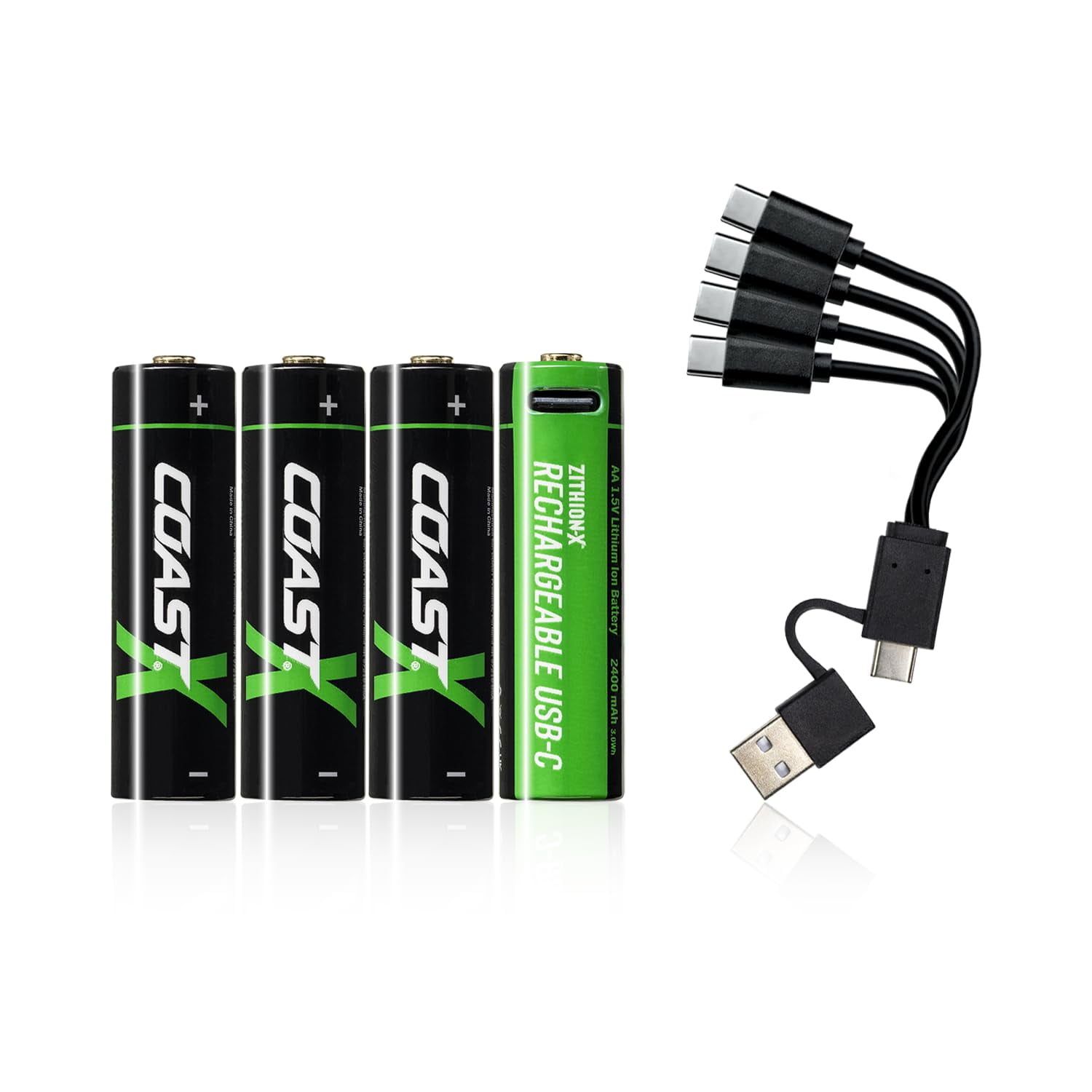 Pilas Recargables Coast Zithion-x Aa 2400 Mah 1,5 V, Paquete De 4